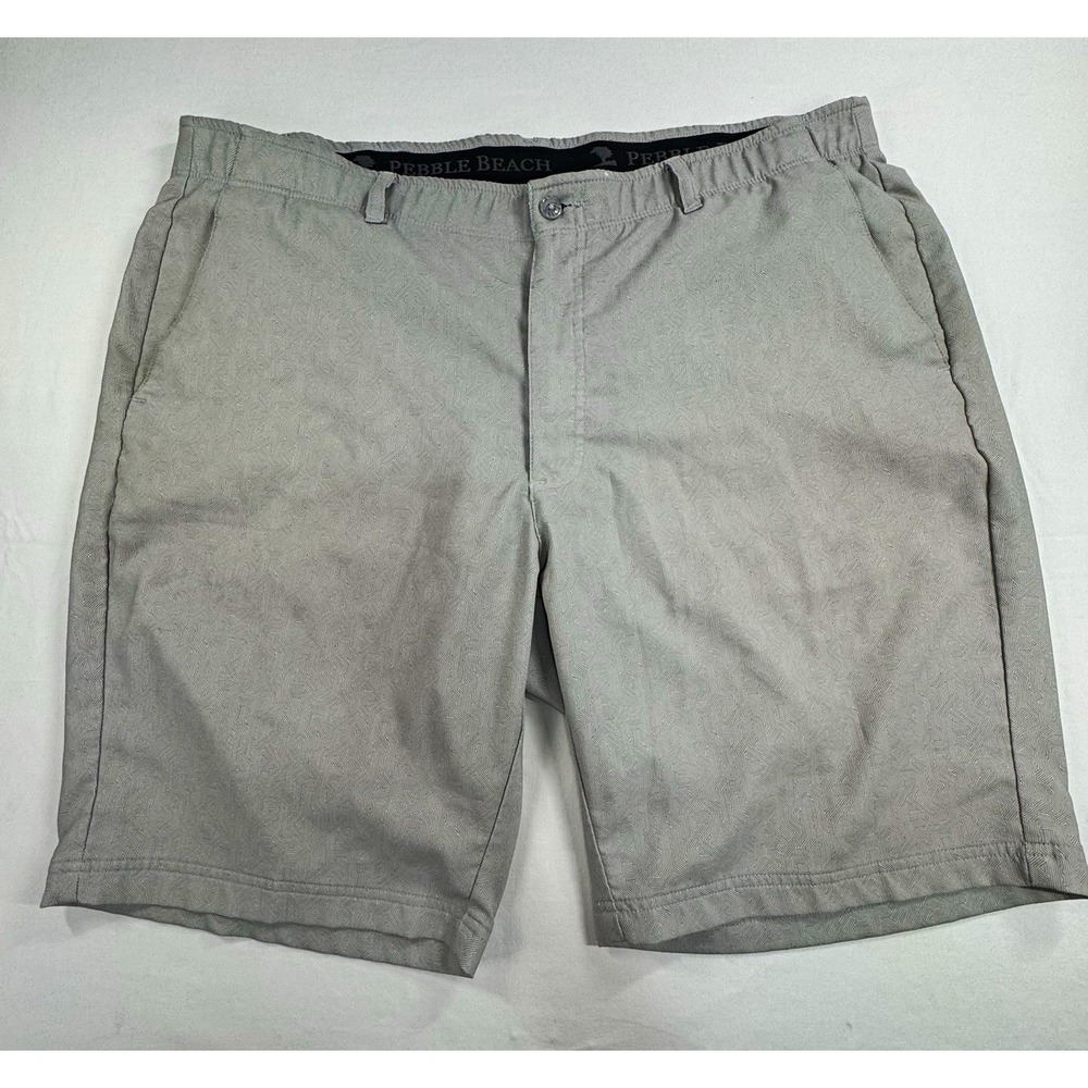 Pebble Beach Dry-Luxe Performance Gray Geometric Chino Size 42